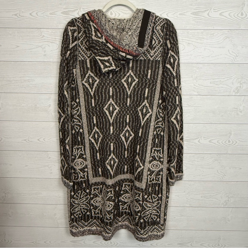 Free People Kai Tassel Pom Hooded Long Cardigan Size XS Bohemian - Picture 3 of 7
